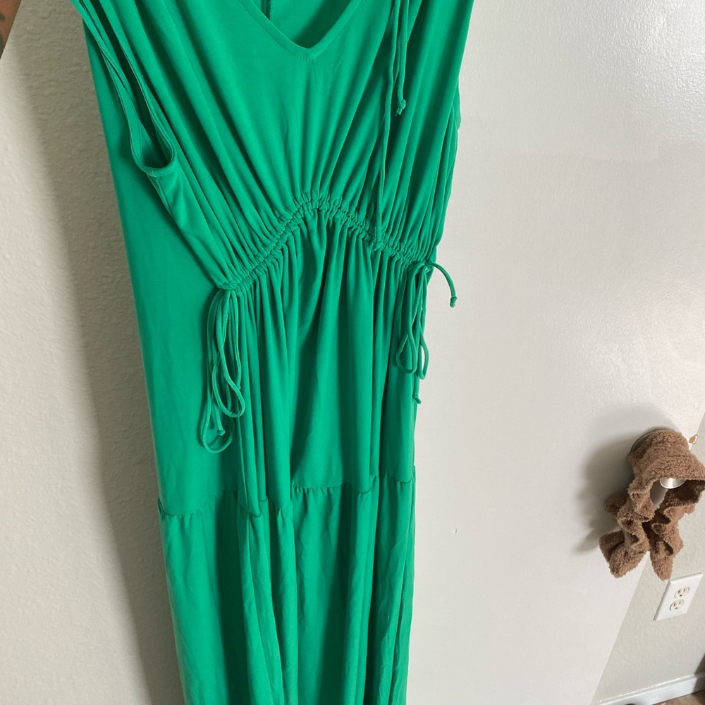 Perceptions Emerald Green Gathered Dress